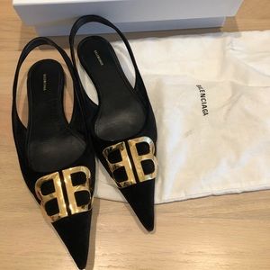 Balenciaga BB slingback flats